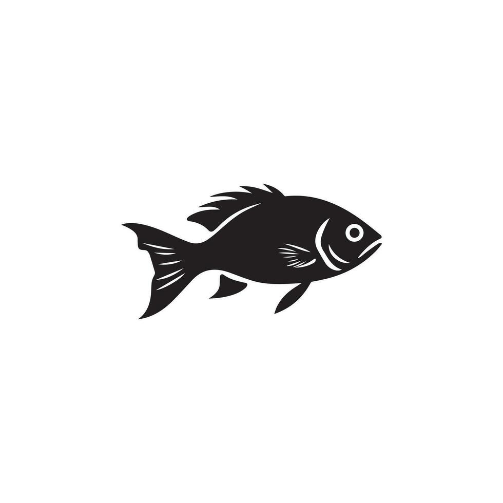 poisson icône isolé sur blanc conception Contexte. vecteur