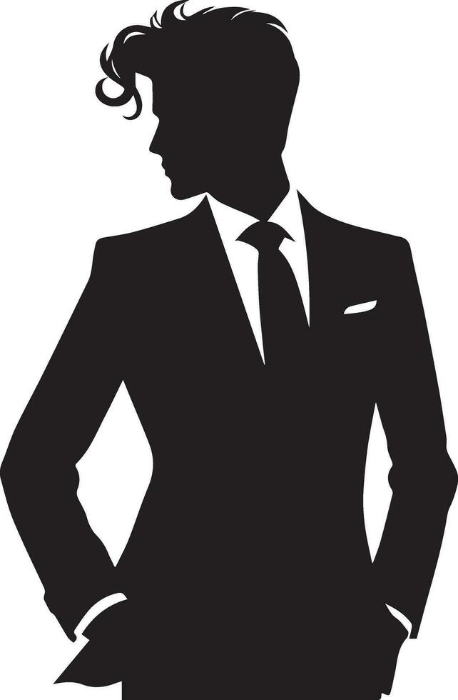 affaires homme pose vecteur silhouette noir Couleur 14