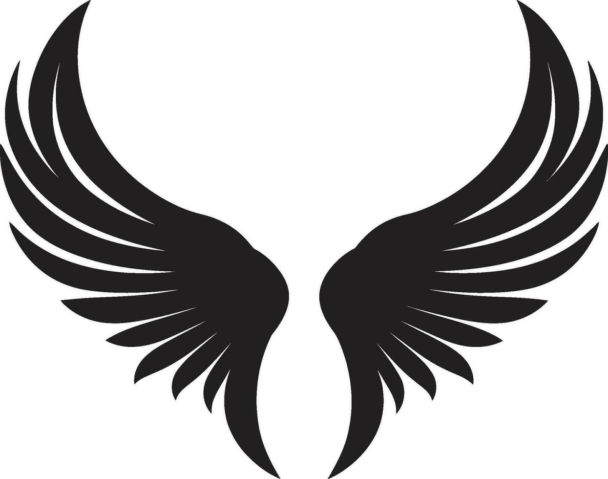 céleste plumes ange ailes emblème séraphique monter en flèche iconique ailes conception vecteur