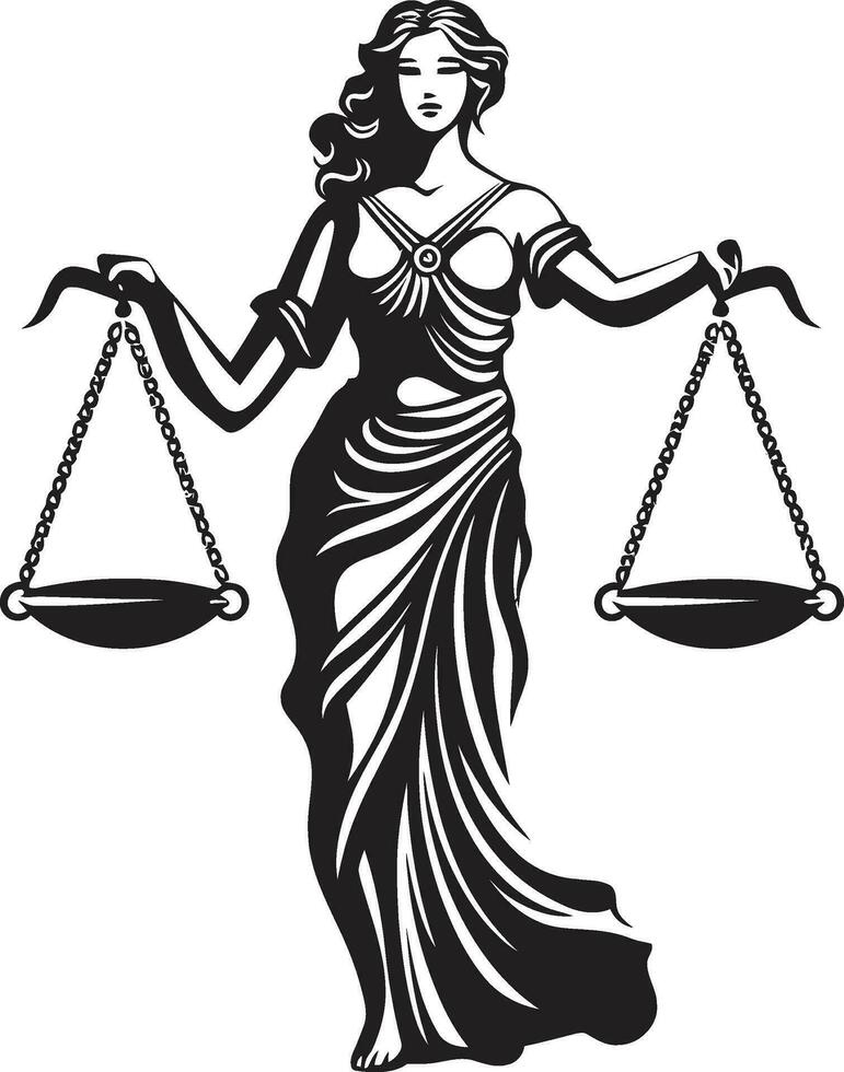 vertueux règle Justice Dame logo équilibré comportement Justice Dame vecteur