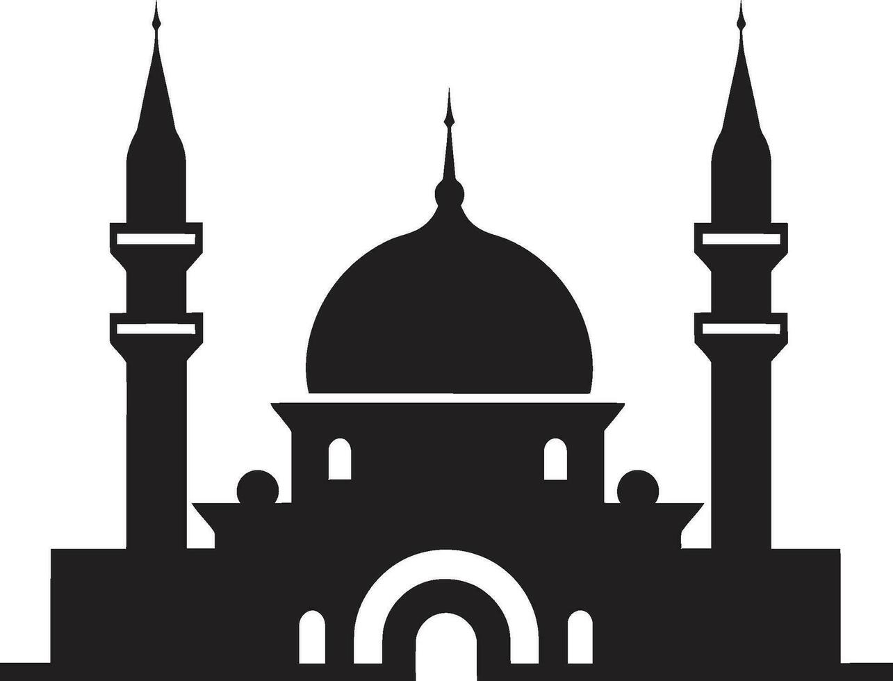 Divin conception iconique mosquée vecteur céleste teintes emblématique mosquée icône