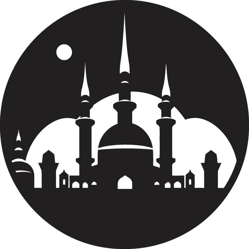 islamique merveille emblématique mosquée icône éthéré élégance mosquée icône vecteur