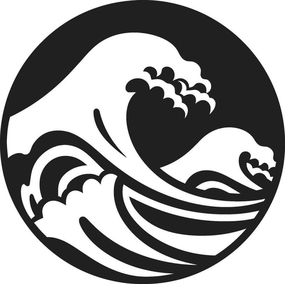 ondulation rythme minimaliste logo vecteur côtier courbe l'eau vague emblème conception