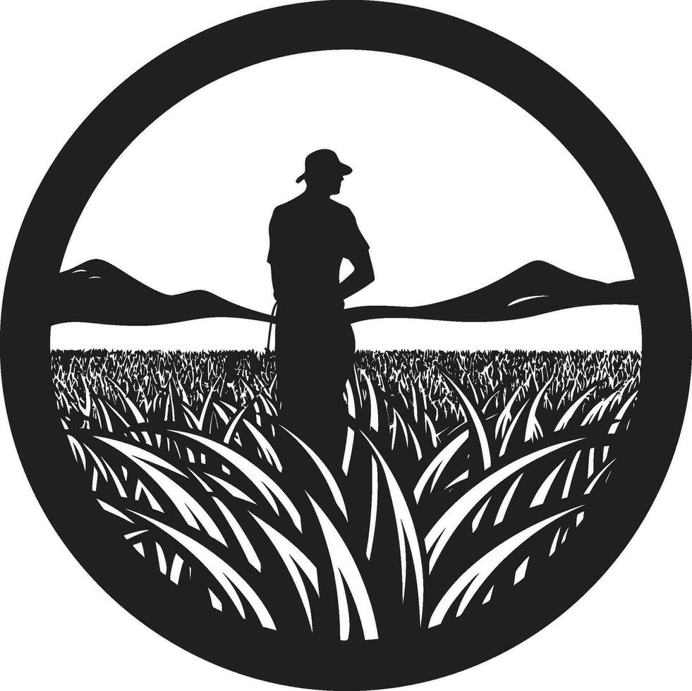 agraire héritage agriculture logo conception icône rural rythmes agriculture emblème vecteur
