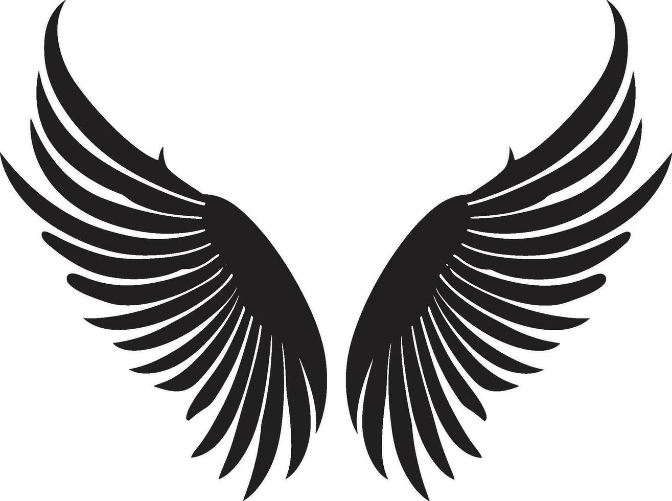 céleste plumes logo de ange ailes séraphique monter en flèche ange ailes icône vecteur