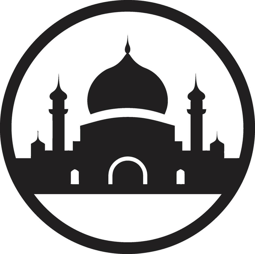 spirituel refuge emblématique mosquée conception fleuri oasis mosquée icône vecteur