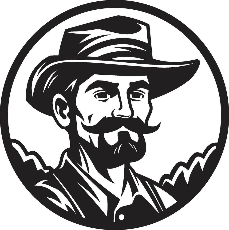 agricole élégance agriculteur iconique emblème récolte havre logo vecteur icône