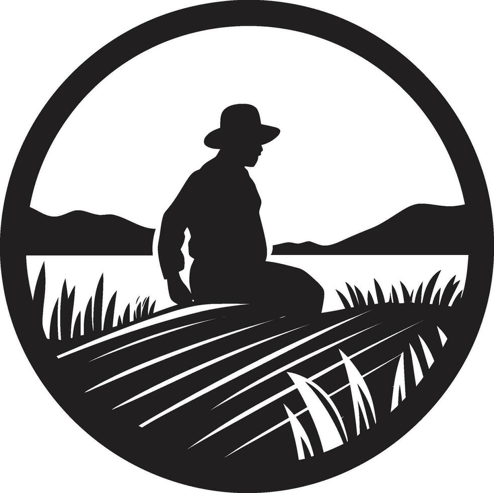cultivé crête agriculture emblème vecteur icône récolte teintes agriculture logo conception art