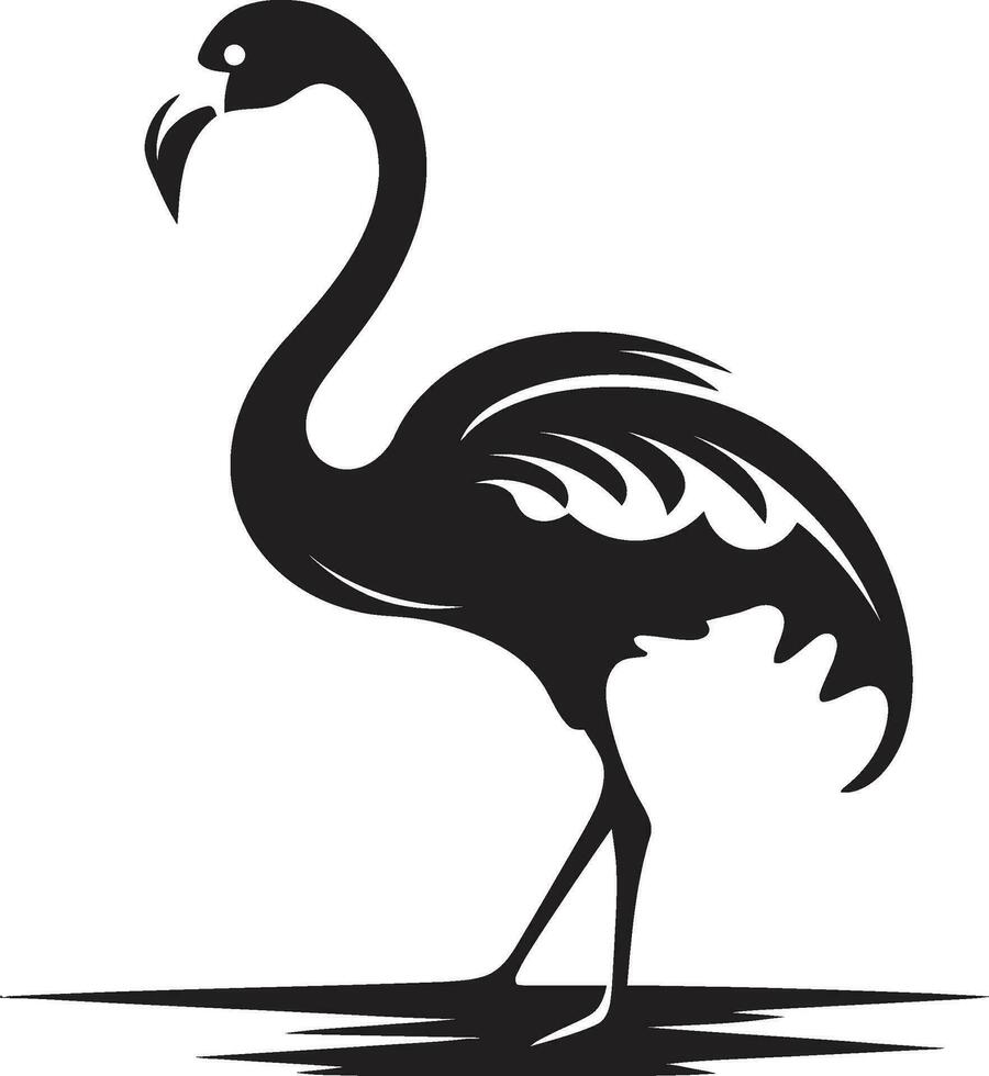 radiant plumage oiseau emblème conception icône élégant aviaire flamant logo vecteur ouvrages d'art