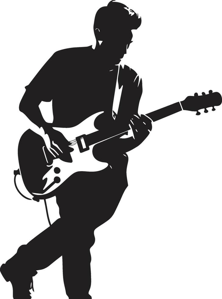 mélodie maestro musicien logo graphique touche fantaisie guitariste emblème conception vecteur