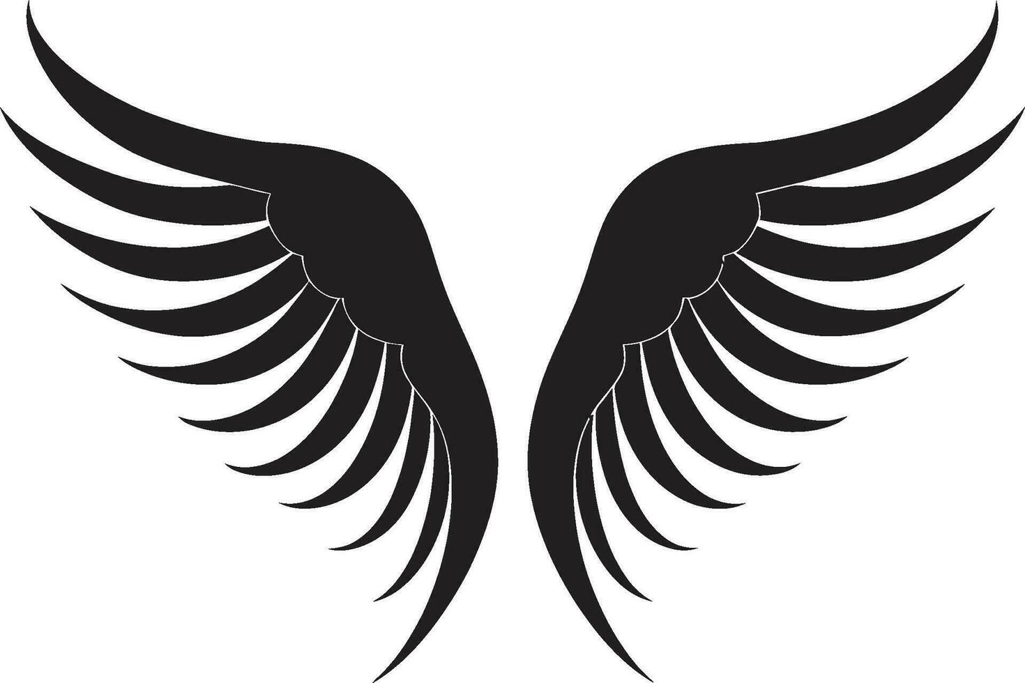 serein séraphin iconique ange emblème angélique aura ailes logo vecteur