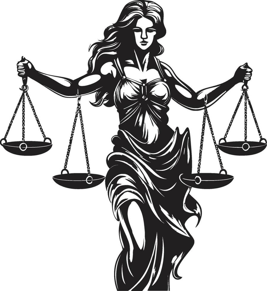 éthique équité Dame de Justice logo judiciaire la grâce Justice Dame vecteur