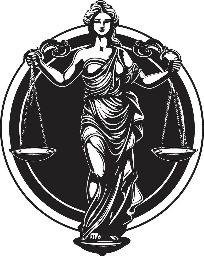 Balance la souveraineté Dame de Justice emblème éthique équité Justice Dame icône vecteur