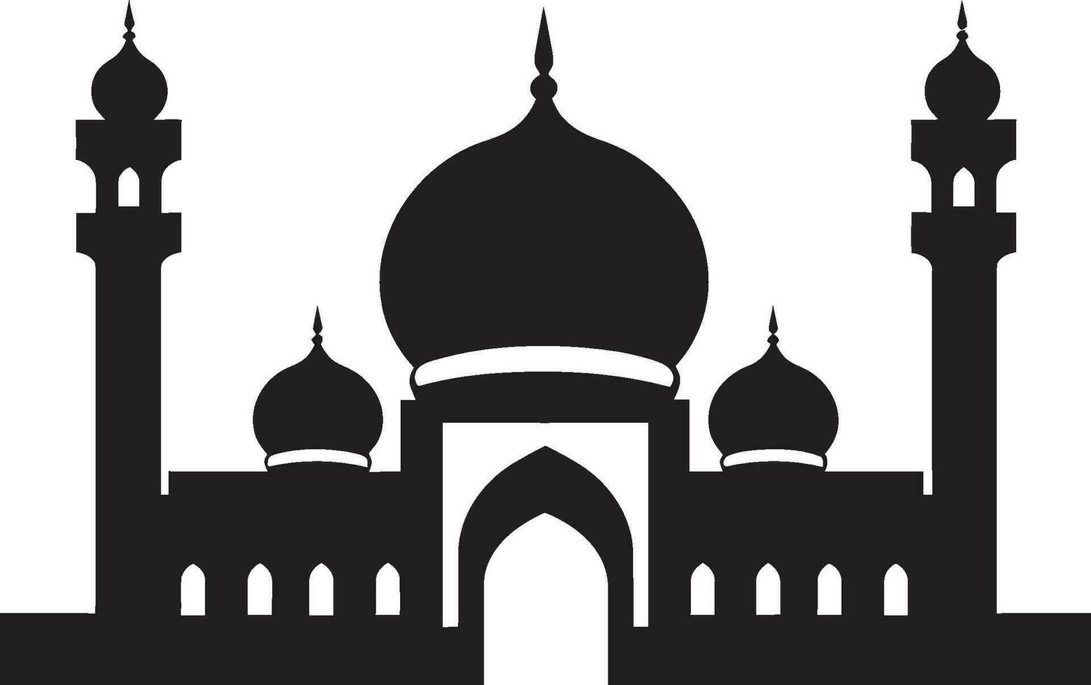 éthéré écho mosquée icône emblème sacré flèches emblématique mosquée logo vecteur