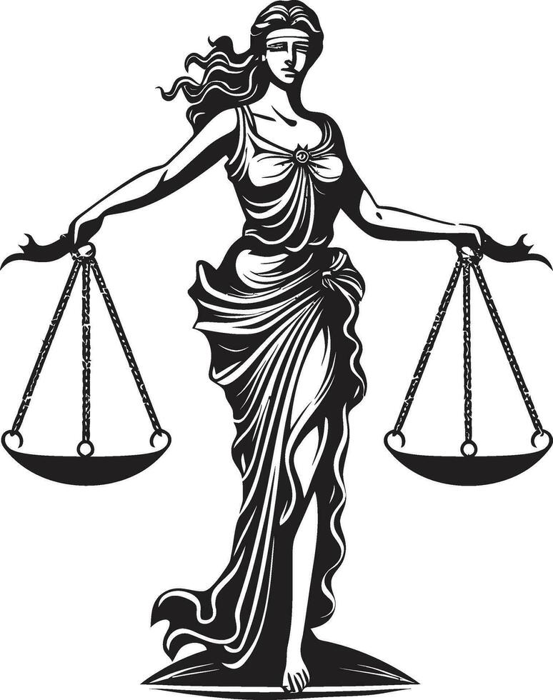 Balance la souveraineté Justice Dame icône éthique équité Dame de Justice logo vecteur