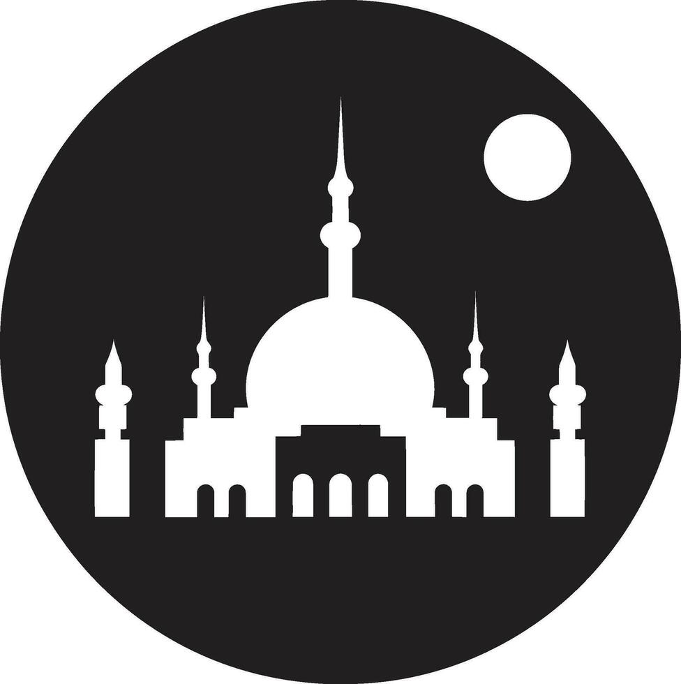 fleuri oasis mosquée vecteur conception islamique merveille emblématique mosquée icône