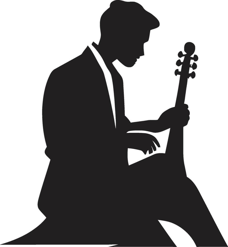 mélodique muse musicien logo vecteur sérénade style guitariste icône conception