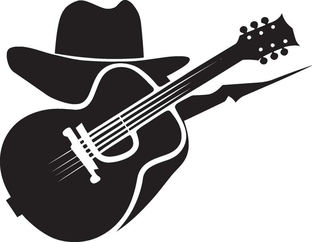 rythmique résonance emblématique guitare icône grattage sérénité vecteur guitare logo