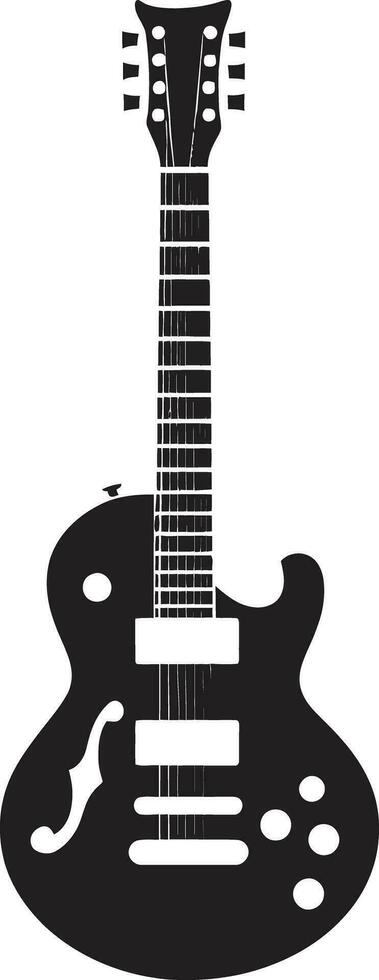 mélodique la maîtrise guitare iconique emblème rythmique résonance guitare logo vecteur art