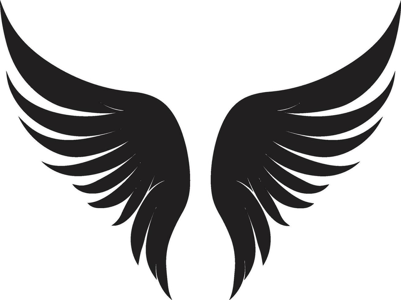 de chérubin charme ailes icône conception céleste plumes logo de ange ailes vecteur