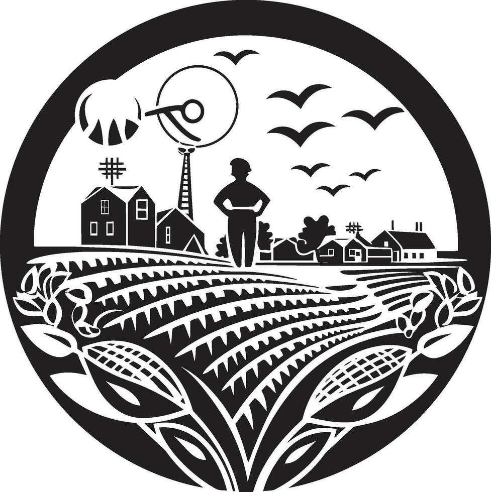 récolte teintes agriculture logo conception art agraire héritage agriculture logo vecteur conception