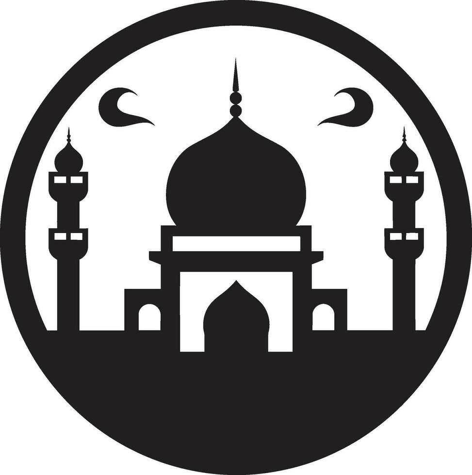 spirituel refuge emblématique mosquée conception fleuri oasis mosquée icône vecteur