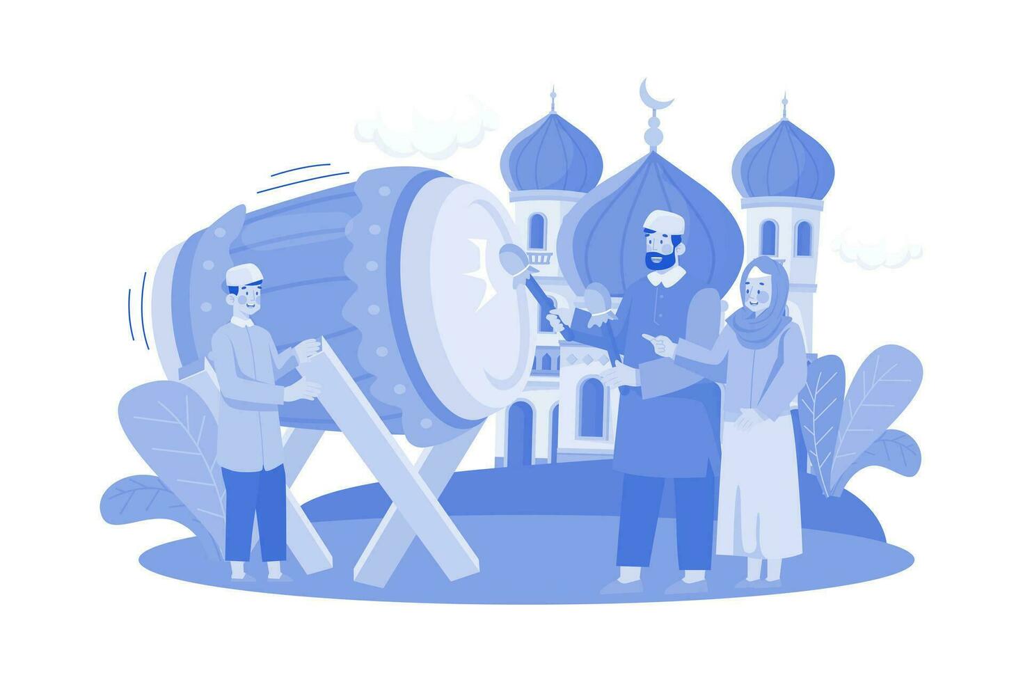 eid al-adha illustration concept sur blanc Contexte vecteur