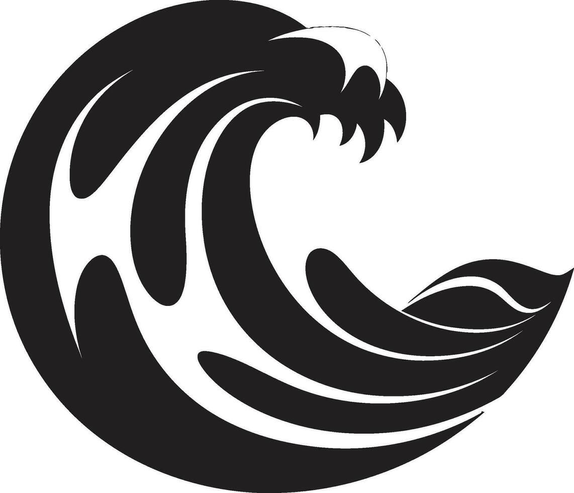 ondulation réflexion minimaliste vague icône vecteur océanique contour l'eau vague logo conception