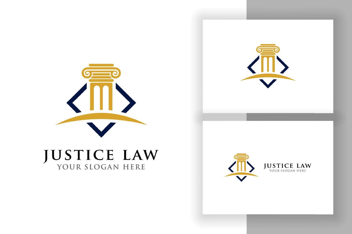 modèle de conception de logo de pilier. droit de la justice et création de logo d'avocat vecteur