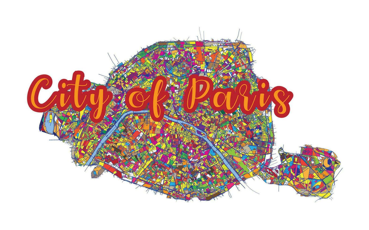 Paris carte avec écrit titre,ville de Paris, vecteur image pour numérique commercialisation et affiche impressions.