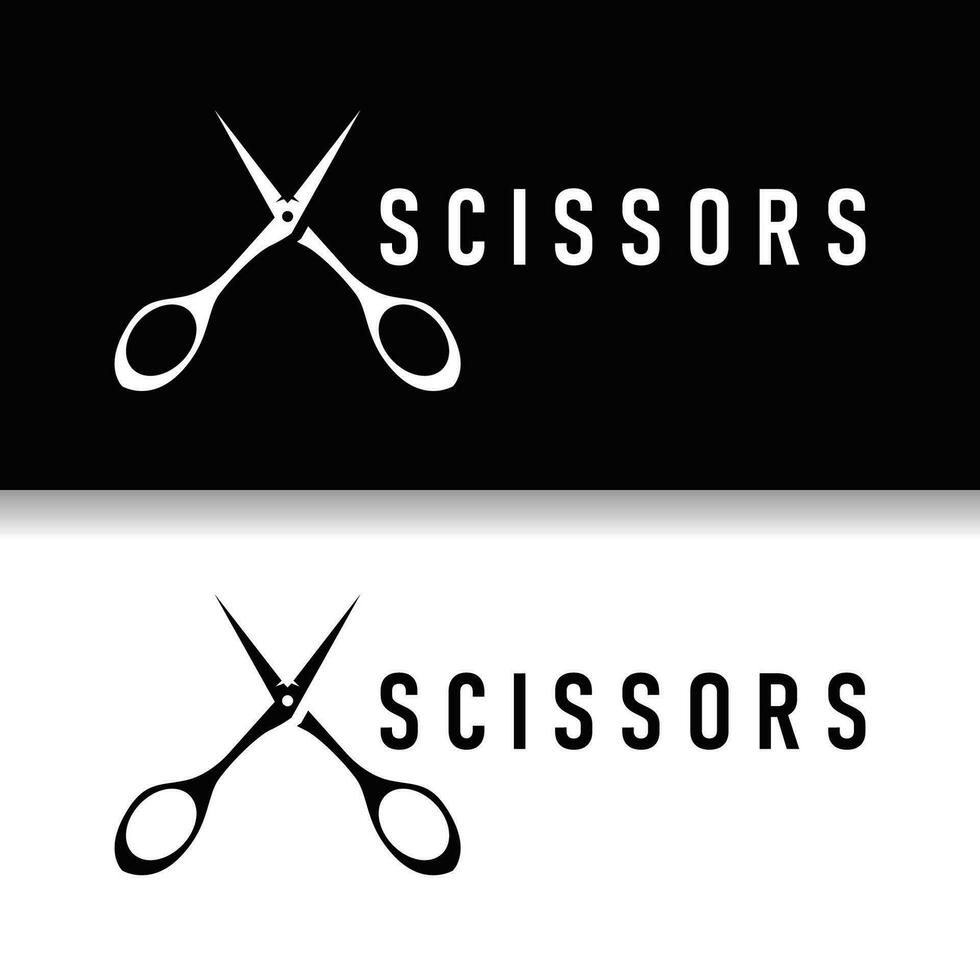 les ciseaux logo conception ancien vieux Facile coiffeur Coupe outil noir silhouette illustration vecteur