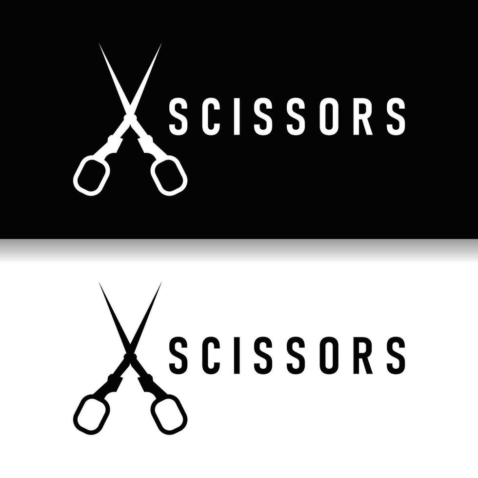 les ciseaux logo conception ancien vieux Facile coiffeur Coupe outil noir silhouette illustration vecteur