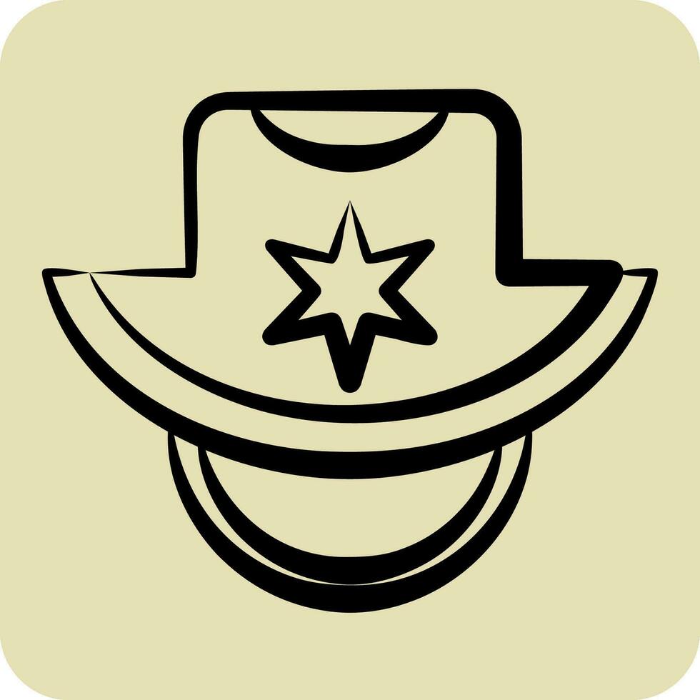 icône chapeau de soleil. en relation à chapeau symbole. main tiré style. Facile conception modifiable. Facile illustration vecteur