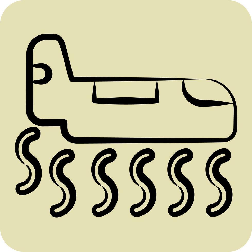 icône lutte contre les incendies avion. en relation à sapeur pompier symbole. main tiré style. Facile conception modifiable. Facile illustration vecteur