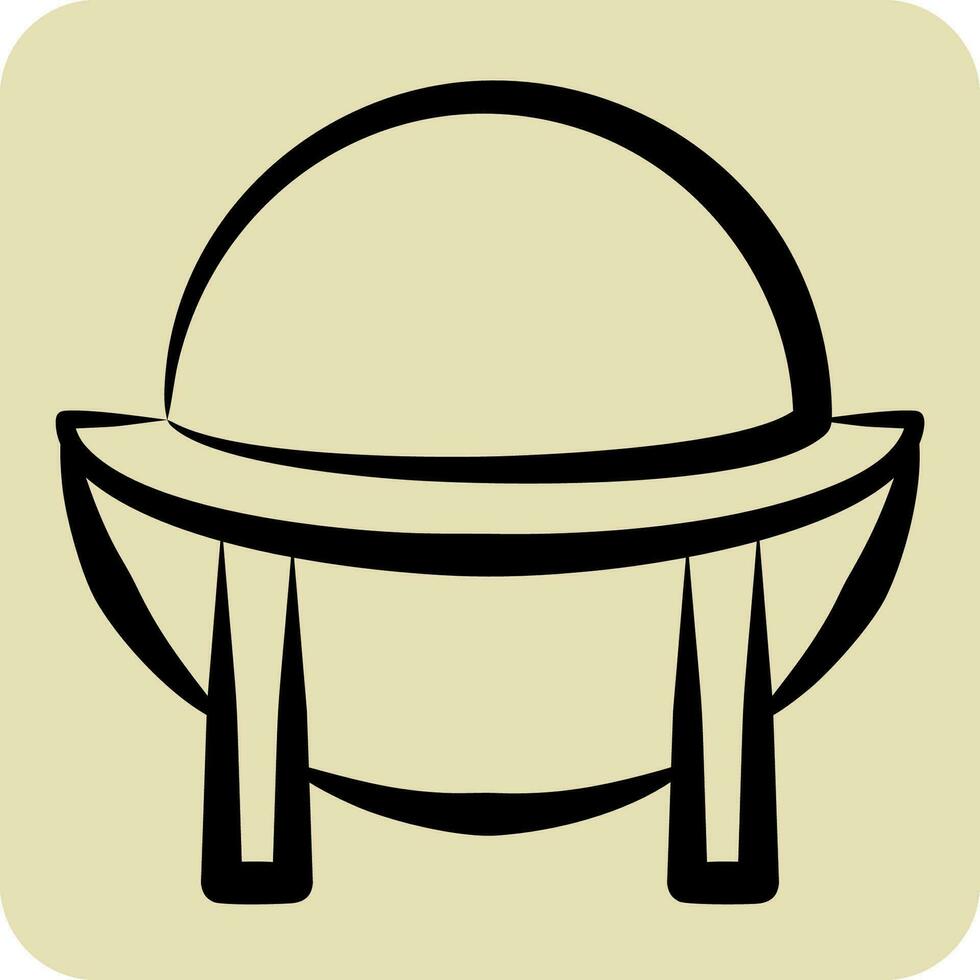 icône Souwest. en relation à chapeau symbole. main tiré style. Facile conception modifiable. Facile illustration vecteur
