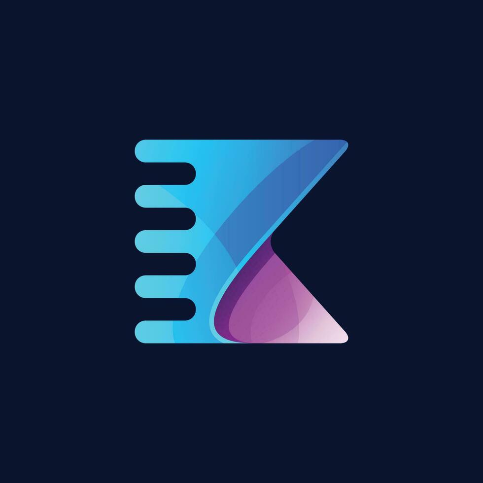 La technologie lettre k logo abstrait capricieux monogramme vecteur