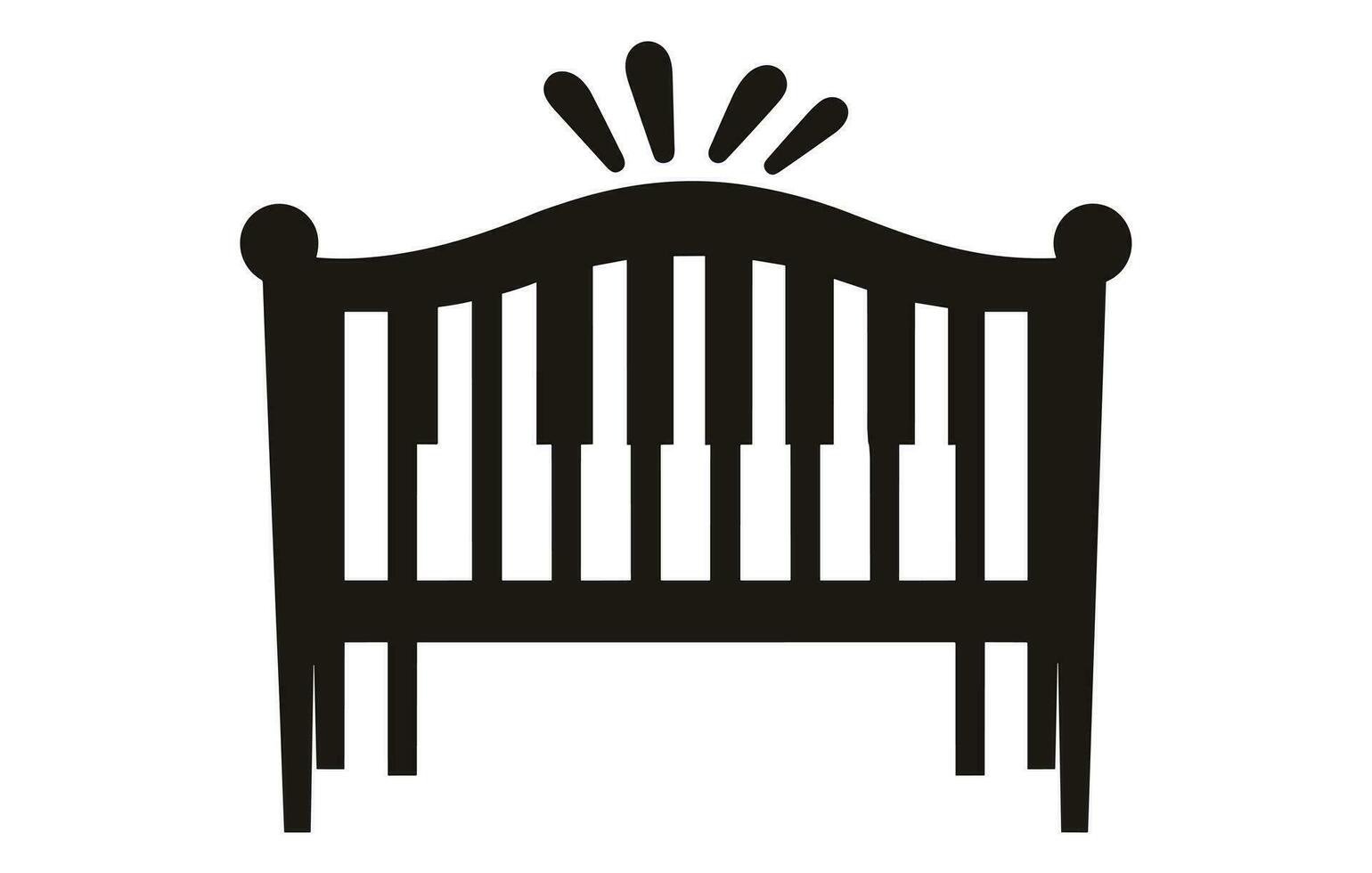 enfant lit de bébé pour une garçon signe, bébé berceau lit icône. vecteur
