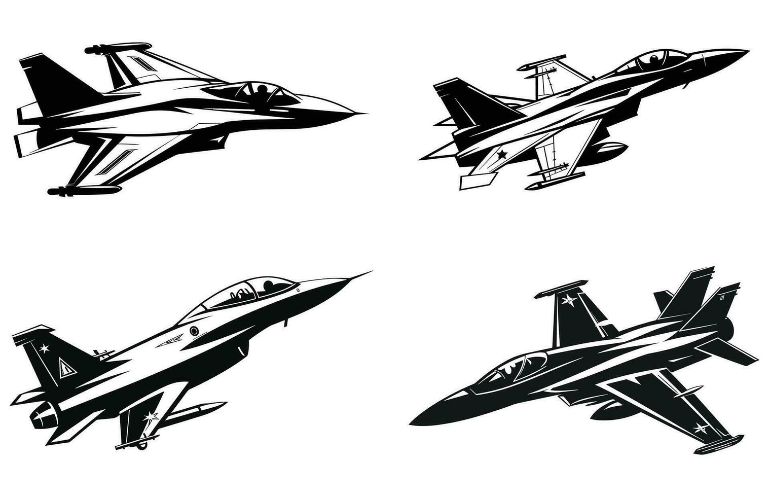 combattant jet silhouette. jet combattant avion silhouette. vecteur