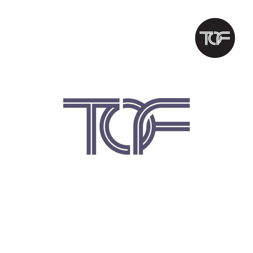 lettre tof monogramme logo conception avec lignes vecteur