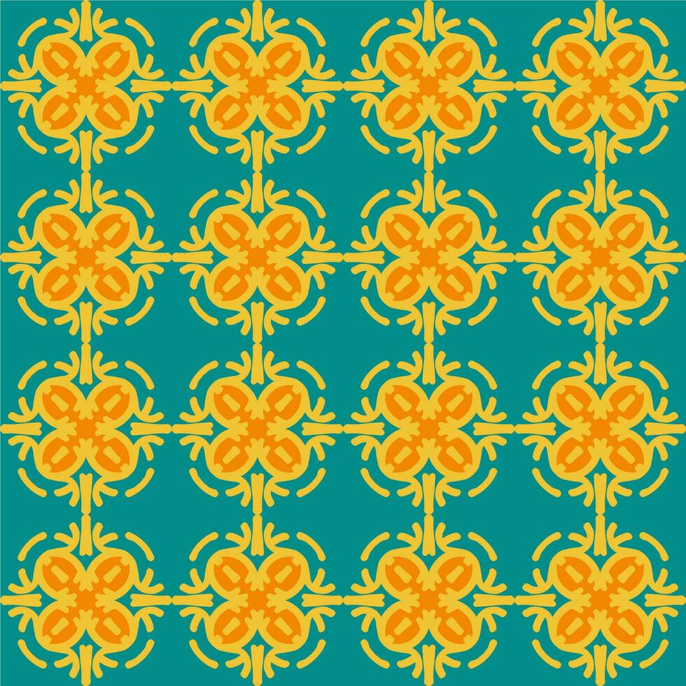 vert olive Jaune mandala art sans couture modèle floral Créatif conception Contexte vecteur illustration