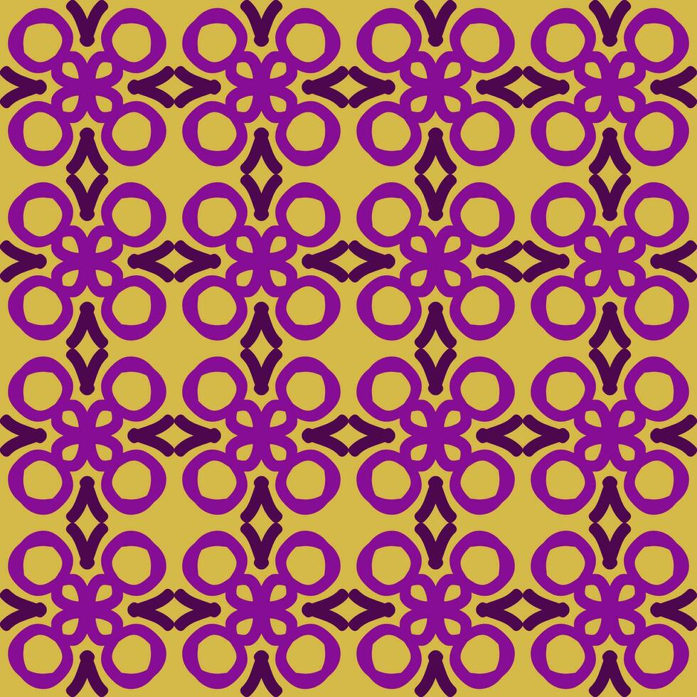 violet violet Jaune mandala art sans couture modèle floral Créatif conception Contexte vecteur illustration