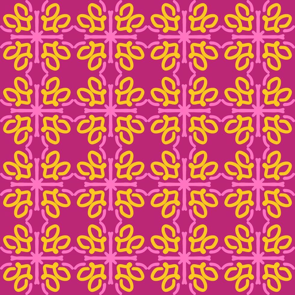 rose violet Jaune mandala art sans couture modèle floral Créatif conception Contexte vecteur illustration