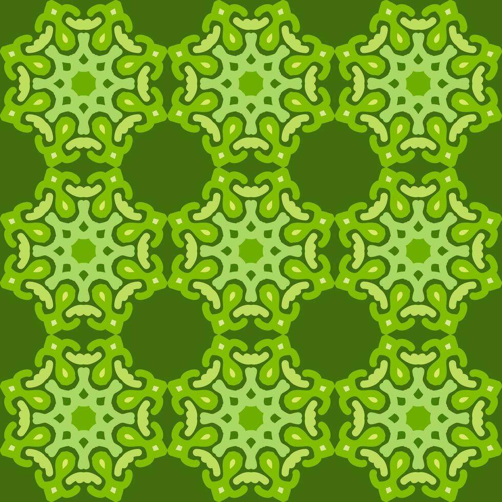 sans couture modèle vert menthe olive forêt mandala floral Créatif conception Contexte vecteur illustration