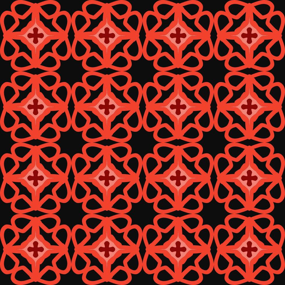 noir rouge mandala art sans couture modèle floral Créatif conception Contexte vecteur illustration