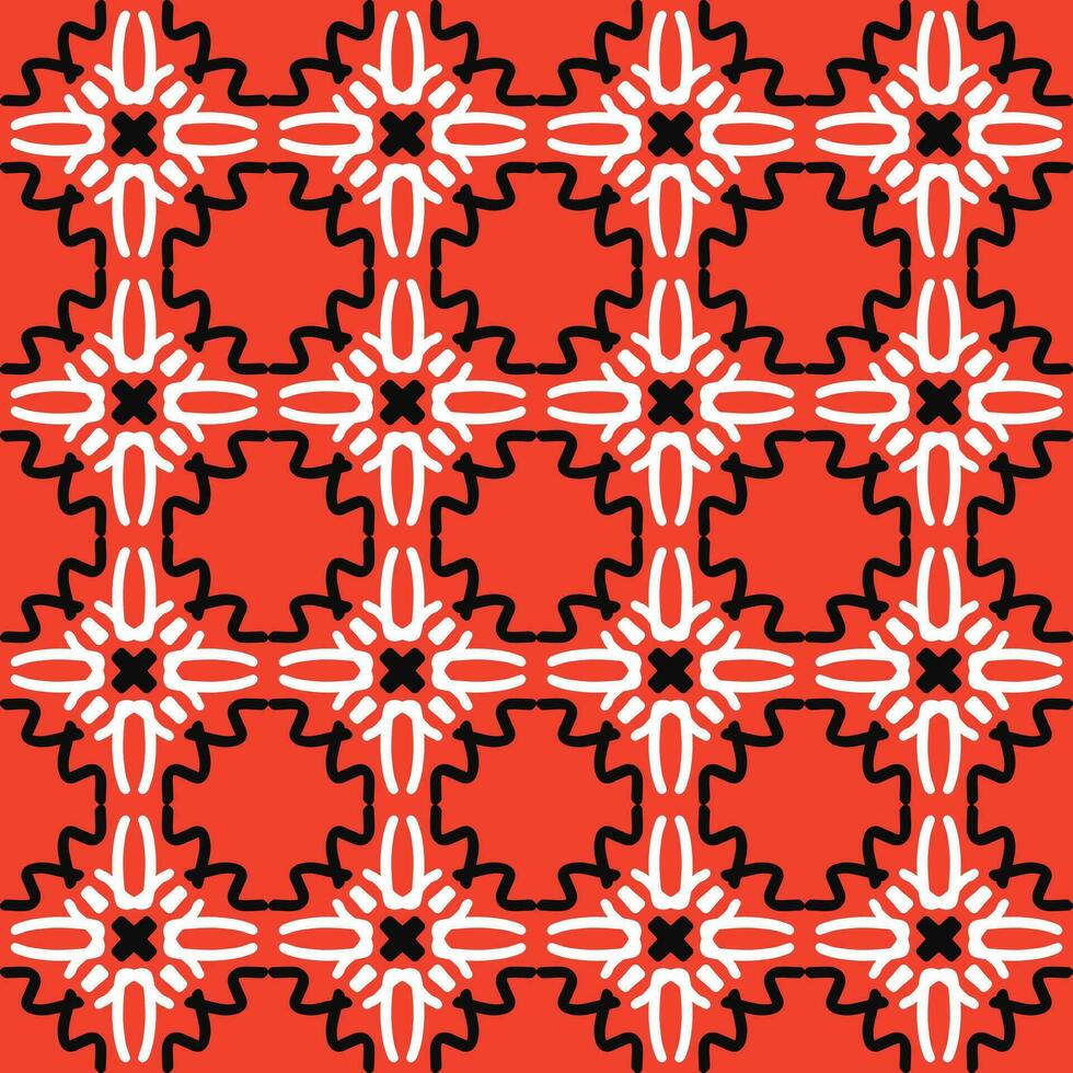 noir rouge mandala art sans couture modèle floral Créatif conception Contexte vecteur illustration