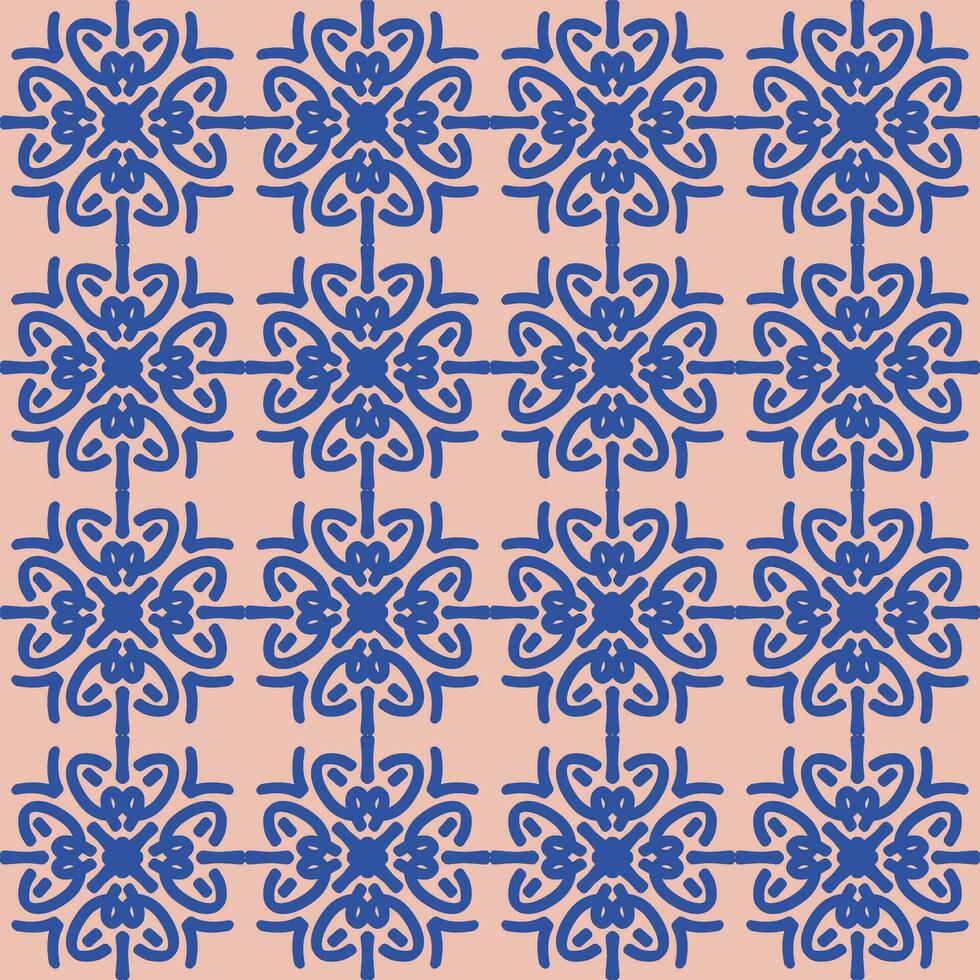 bleu rose mandala art sans couture modèle floral Créatif conception Contexte vecteur illustration