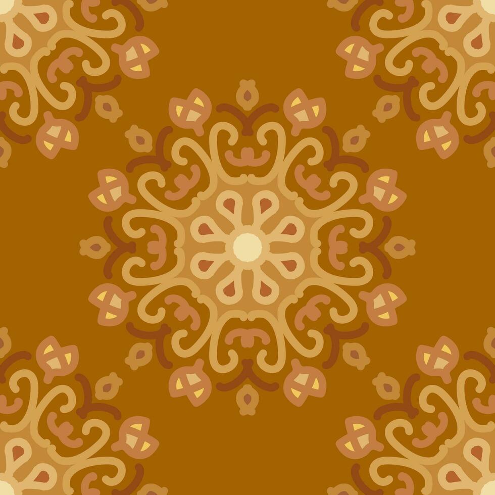 sans couture modèle marron mandala floral Créatif conception vecteur illustration Contexte