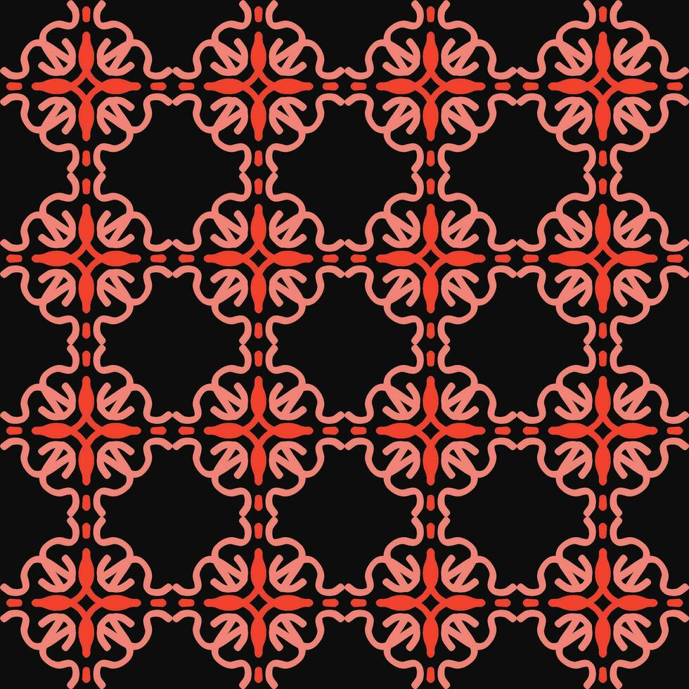 noir rouge mandala art sans couture modèle floral Créatif conception Contexte vecteur illustration