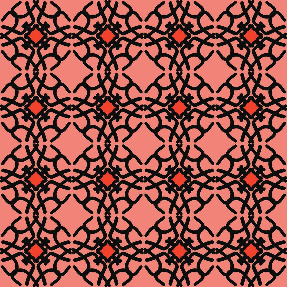 noir rouge mandala art sans couture modèle floral Créatif conception Contexte vecteur illustration