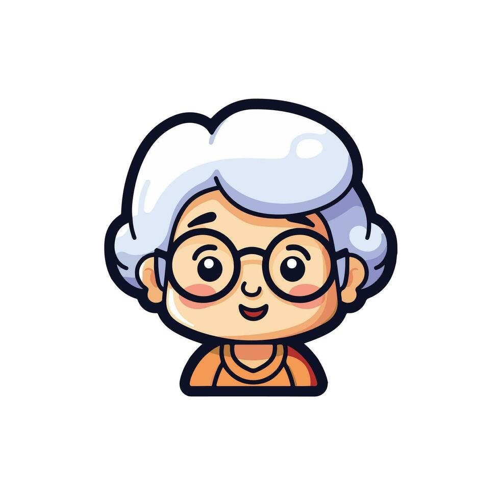 ai généré mignonne grand-mère classique mamie icône illustration vecteur